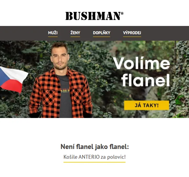 BUSHMAN: flanelové košile ANTERIO od 999 Kč – červen 2026 | Nuslet.cz