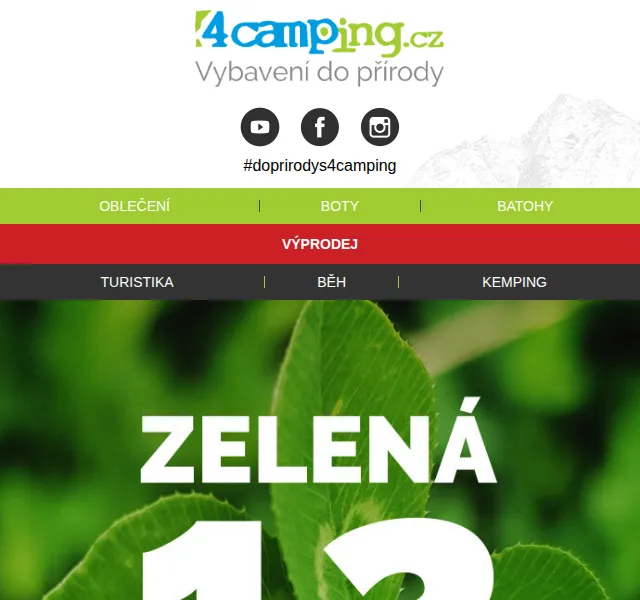 4camping: Zelená dvanáctka – vybrané produkty s extra cenou – červen 2026 | Nuslet.cz