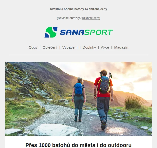 Sanasport: Batohy Osprey, Mammut, Deuter, Ferrino – červen 2026 | Nuslet.cz