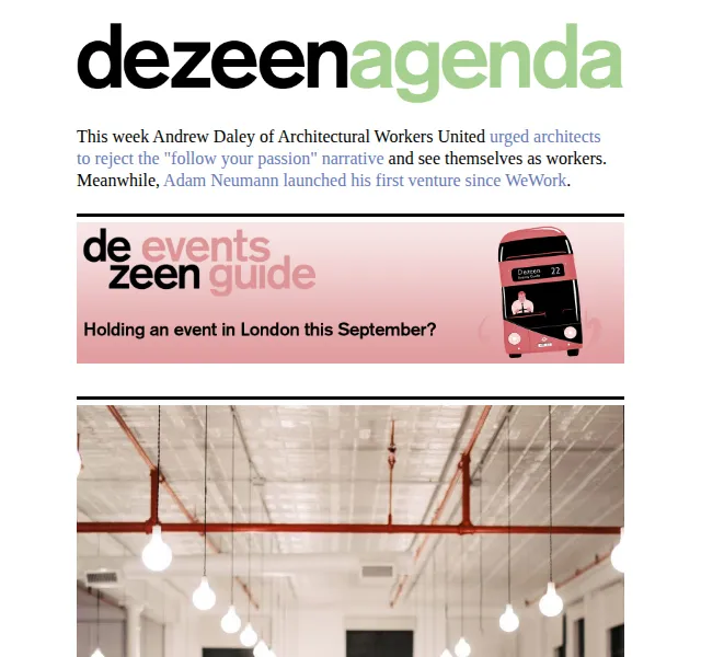 Dezeen Daily: Architekti vyzývají k odborům, novinky z designu – červen 2026 | Nuslet.cz