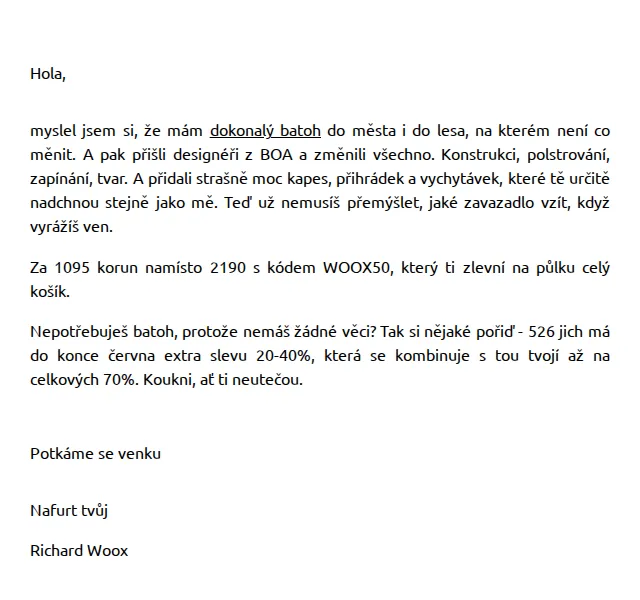 Richard Woox: Batoh BOA od 1 095 Kč – červen 2026 | Nuslet.cz