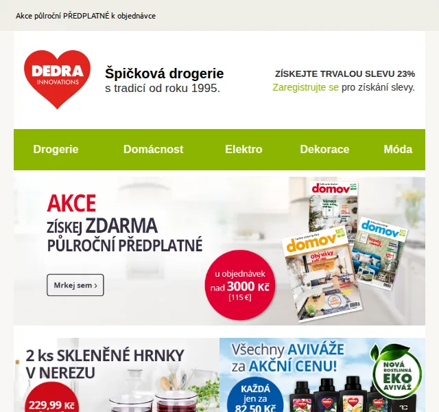 Novinky DEDRA INNOVATIONS: Registrujte se a získejte trvalou slevu 23 % – červen 2026 | Nuslet.cz
