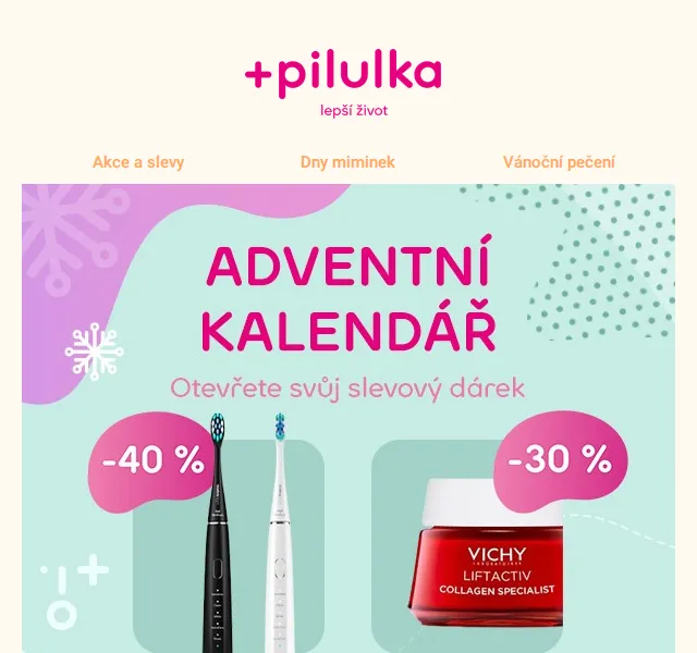 Pilulka.cz: Slevy až 40 % v adventním kalendáři – prosinec 2026 | Nuslet.cz