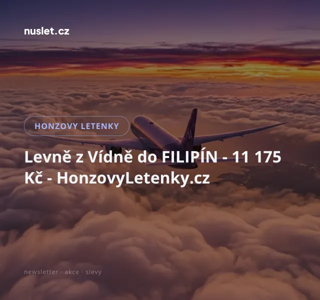 Honzovy letenky: Filipíny z Vídně za 11 175 Kč – červen 2026