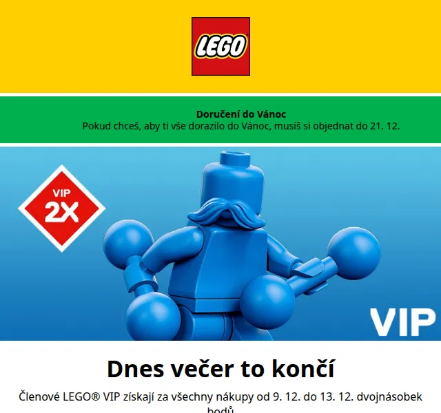 LEGO: Dvojnásobek VIP bodů a Vánoční vláček – červen 2026 | Nuslet.cz