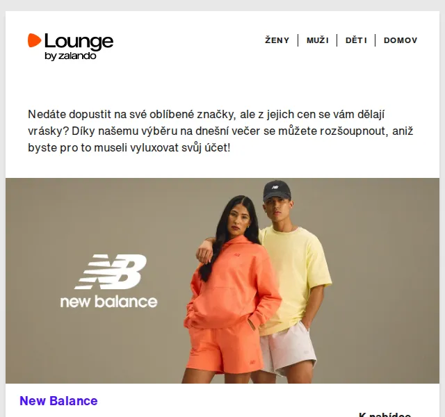 Lounge by Zalando: slevy až 80 % na Nike, Puma, Hugo – duben 2026