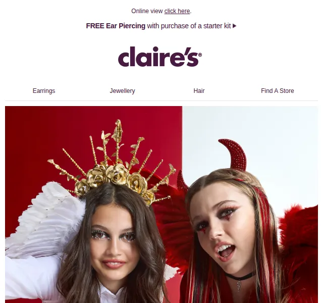 Claire's: 20% slevu na Halloween – červen 2026 | Nuslet.cz