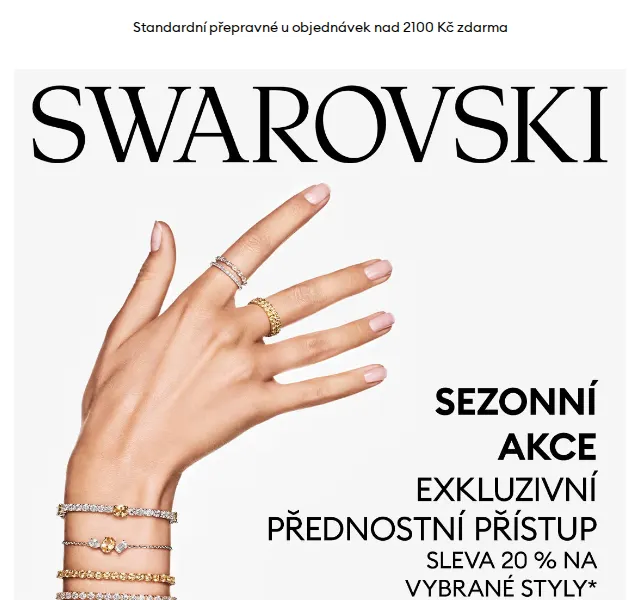 Swarovski: Sleva 20 % na šperky a doplňky – červen 2026 | Nuslet.cz
