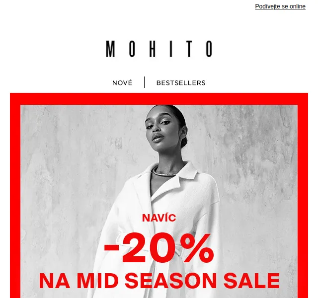 MOHITO: sleva 20 % na sezonní výprodej – červen 2026 | Nuslet.cz