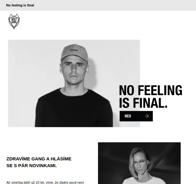 Wolfgangstore: Lazy triko No Feeling Is Final – červen 2026 | Nuslet.cz