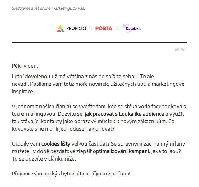 PROFICIO tým: Lookalike audience a optimalizace kampaní – srpen 2026 | Nuslet.cz