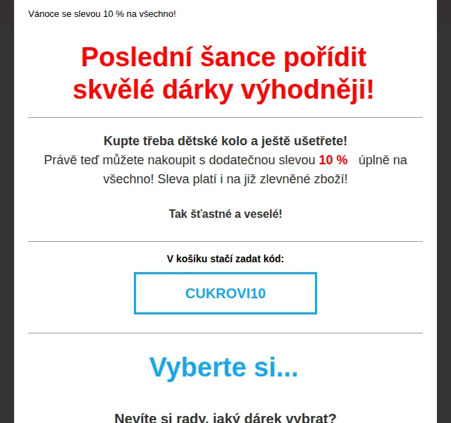 czbikero: dodatečná sleva 10 % na vše – červen 2026 | Nuslet.cz