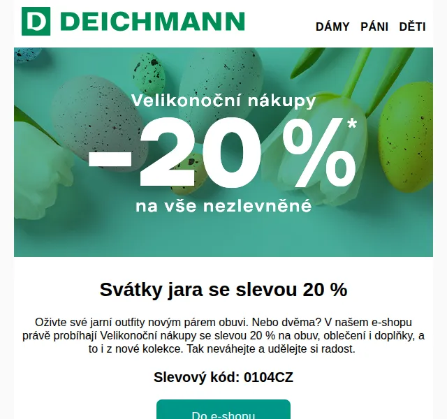 DEICHMANN: Velikonoční nákupy se slevou 20 % – červen 2026 | Nuslet.cz