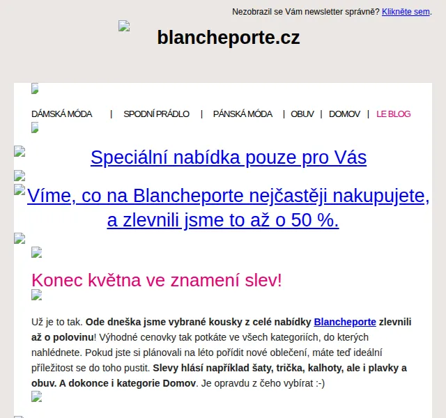 Blancheporte: Sleva až 50 % na letní módu – červen 2026 | Nuslet.cz