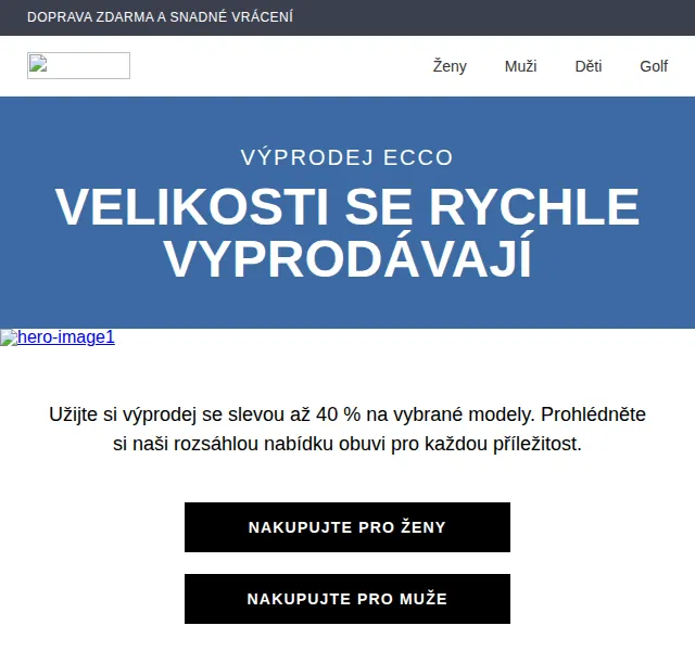 ECCO: Výprodej se slevou až 40 % – červen 2026 | Nuslet.cz