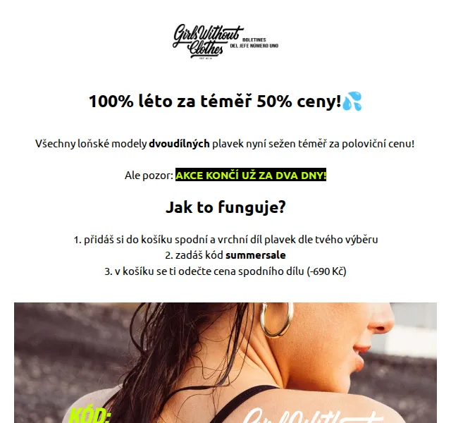 Girls Without Clothes: Plavky se slevou 50 % – červen 2026 | Nuslet.cz