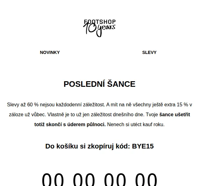 Footshop: Extra 15 % na zlevněné boty – červen 2026 | Nuslet.cz