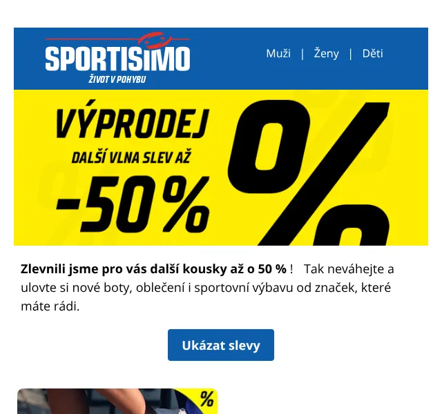 Sportisimo.cz: výprodej až 50 % — červenec 2026 | Nuslet