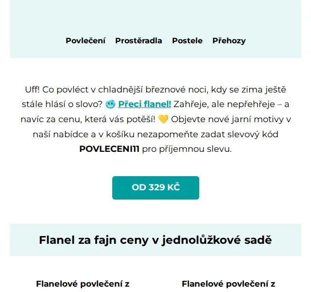 Výprodej povlečení: Flanel od 329 Kč – červen 2026 | Nuslet.cz