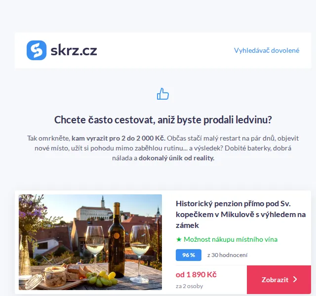 Skrz: Pobyty za hubičku – květen 2026 | Nuslet.cz