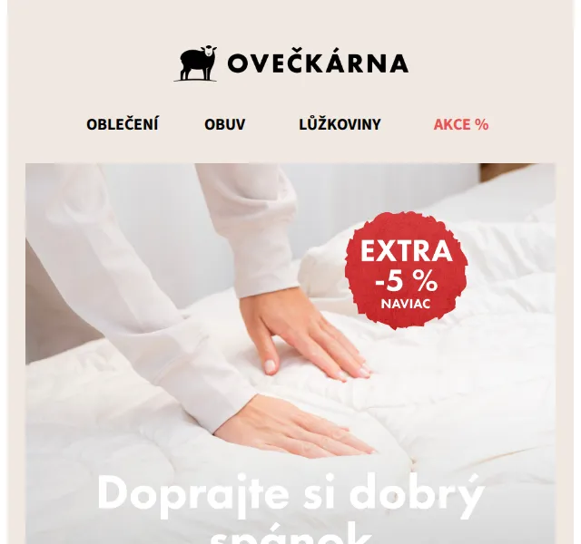 Ovečkárna: Sleva 30 % na lůžkoviny – květen 2026 | Nuslet.cz