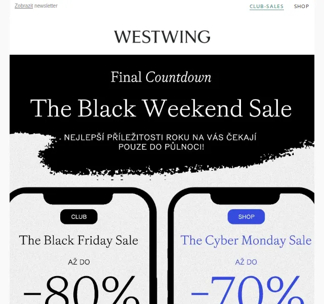 Westwing: Black Sale až 70% – červenec 2026 | Nuslet.cz