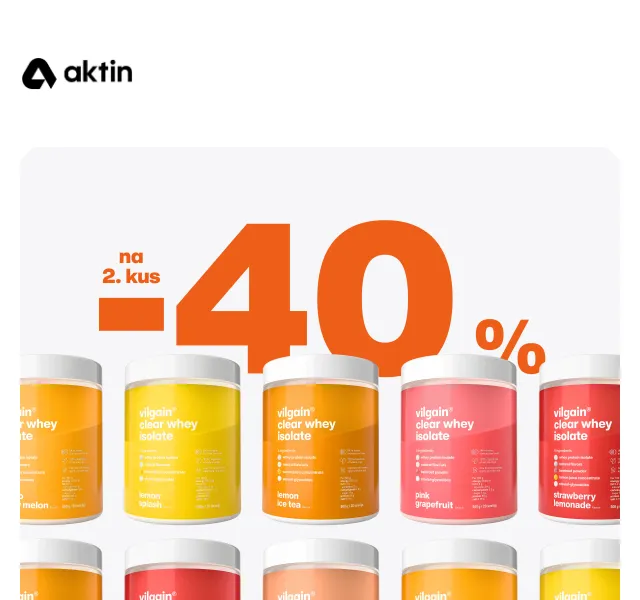 Aktin: Clear Whey sleva 40 % – květen 2026 | Nuslet.cz