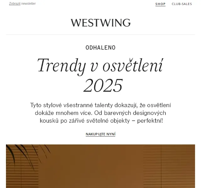 Westwing: Trendy osvětlení 2025 – Artemide, Flos, Frandsen – červen 2026 | Nuslet.cz