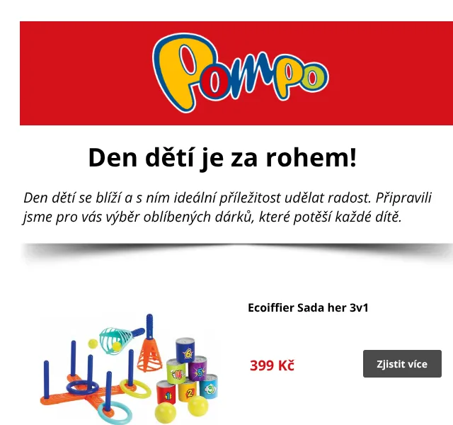 Pompo E-shop: Dárky ke Dni dětí – květen 2026 | Nuslet.cz