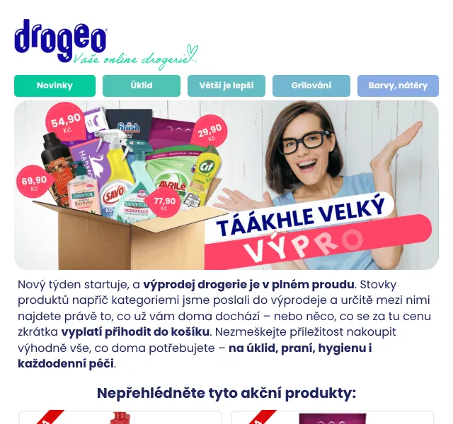 Drogeo: Výprodej drogerie – slevy až 40 % – září 2026