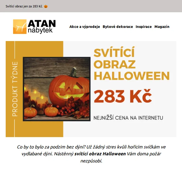 ATAN nábytek: Svítící obraz Halloween za 283 Kč – červen 2026 | Nuslet.cz