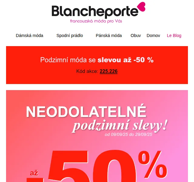 Blancheporte: Slevy až 50 % – červen 2026 | Nuslet.cz