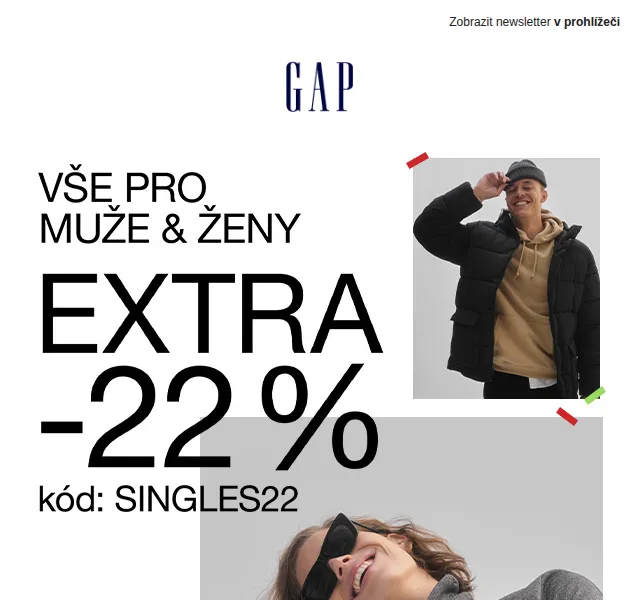 GAPstore.cz: Singles Day s extra 22% slevou – červen 2026 | Nuslet.cz
