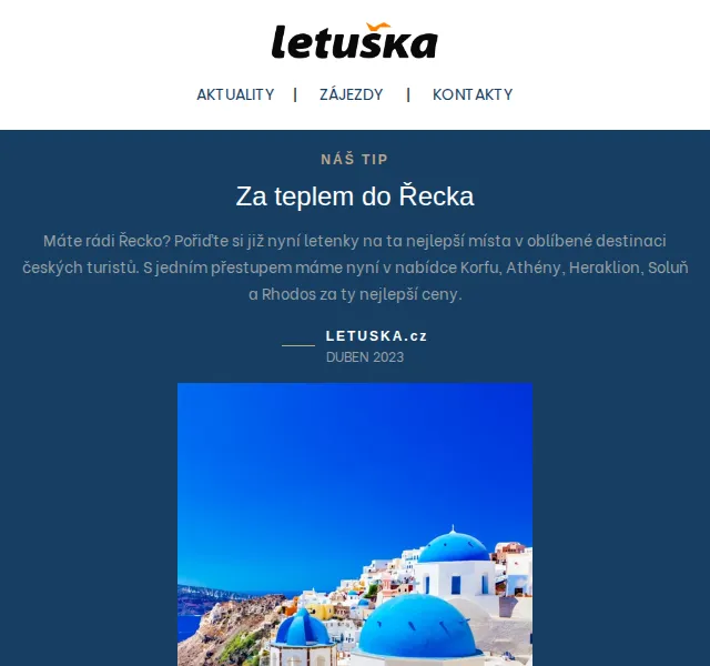 Letuška.cz: Zájezdy do Řecka a angličtina na Maltě – červen 2026 | Nuslet.cz
