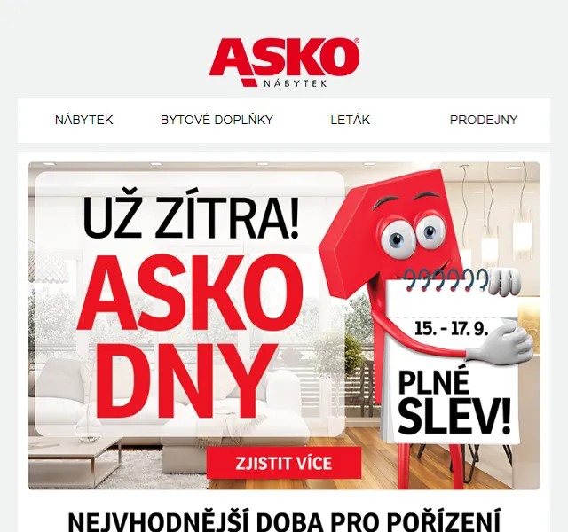 Asko Nábytek: ASKO DNY slevy – červen 2026 | Nuslet.cz