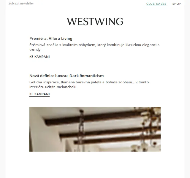 Westwing: Allora Living a Dark Romanticism – červenec 2026 | Nuslet.cz