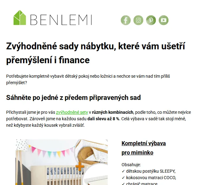 Michal z rodiny Benlemi: Výhodné sady do ložnice i pokojíku – červen 2026 | Nuslet.cz