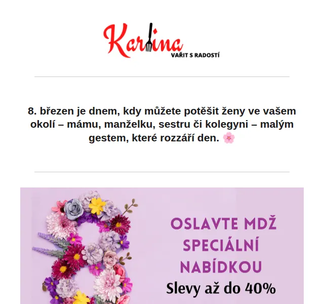 Karlina CZ: Dárky k MDŽ pro ženy – březen 2026 | Nuslet.cz