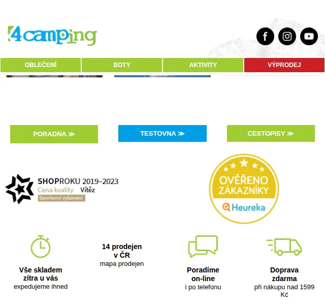 4camping: Spacáky a karimatky až -60 % – červen 2026 | Nuslet.cz