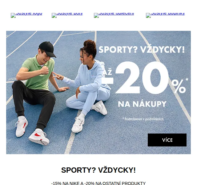 50style: Sportovní styl s Nike a Adidas – slevy až 20 % – červen 2026 | Nuslet.cz