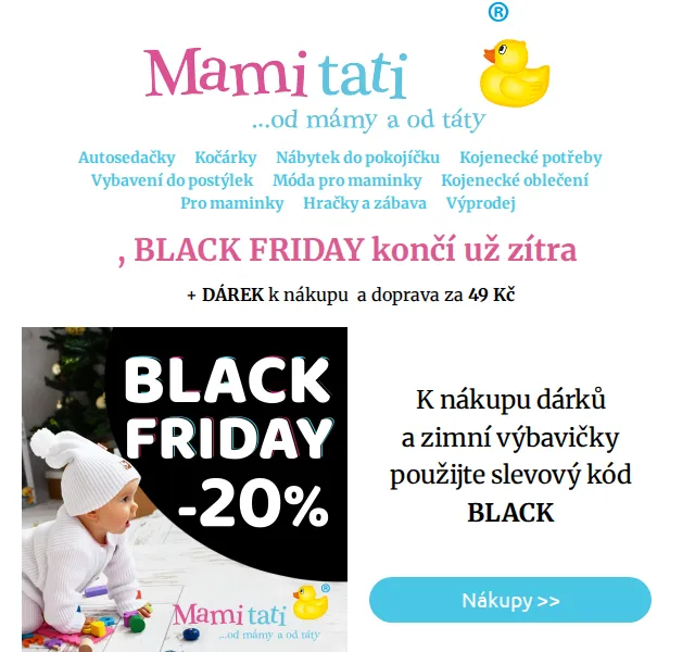 Mamitati.cz: Black Friday slevy až 20 % – červen 2026 | Nuslet.cz