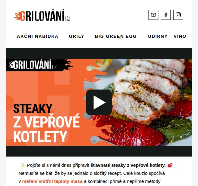 Grilování.cz: Steaky z kotlety na Big Green Egg – květen 2026 | Nuslet.cz