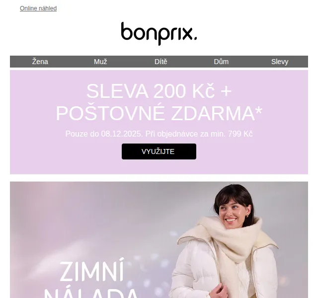 Bonprix: 200 Kč sleva + doručení zdarma – duben 2026