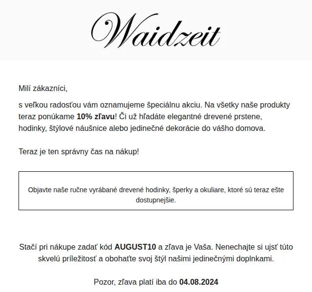 Waidzeit: 10% sleva na všechny produkty – červenec 2024 | Nuslet.cz