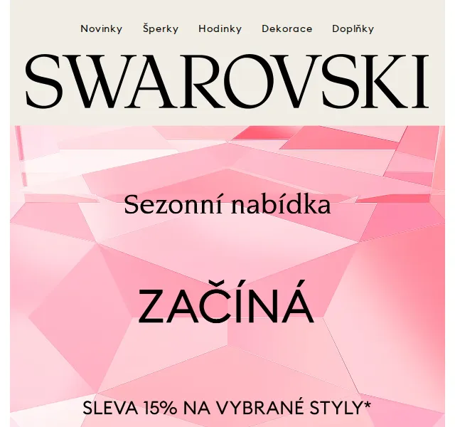 Swarovski: sezónní nabídka s až 15% slevou – červenec 2026 | Nuslet.cz