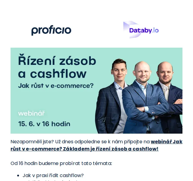 PROFICIO tým: Webinář řízení zásob a cashflow – červen 2026 | Nuslet.cz