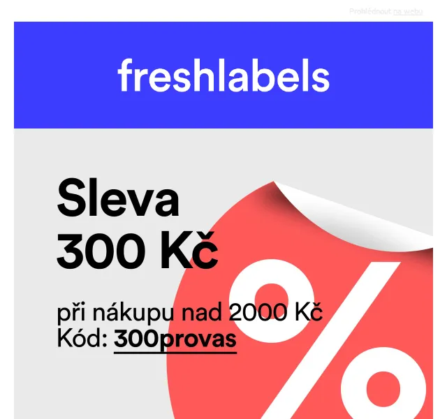 Freshlabels: 300 Kč sleva na nákup od 2000 Kč – červen 2026 | Nuslet.cz