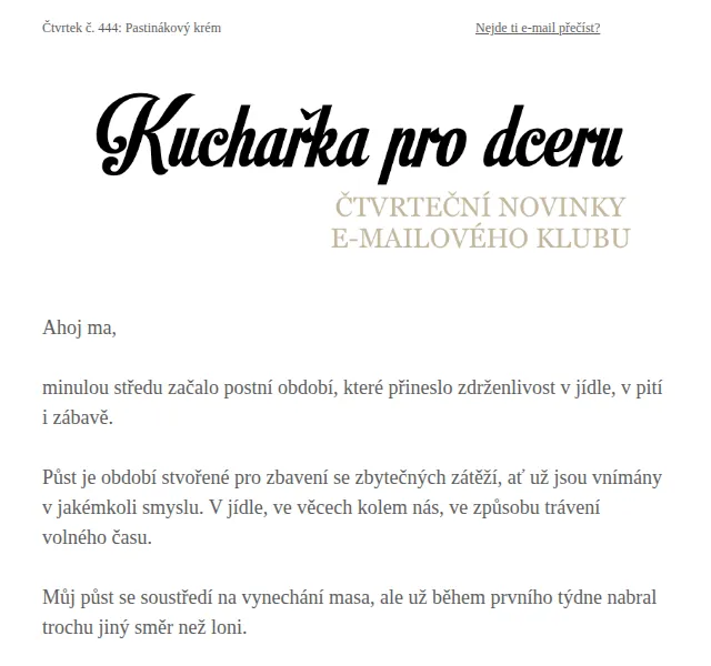 Florentýna - Kuchařka pro dceru: Pastinákový krém – červen 2026 | Nuslet.cz