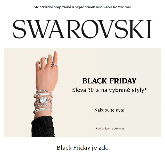 Swarovski: sleva 30 % na šperky – duben 2026 | Nuslet.cz