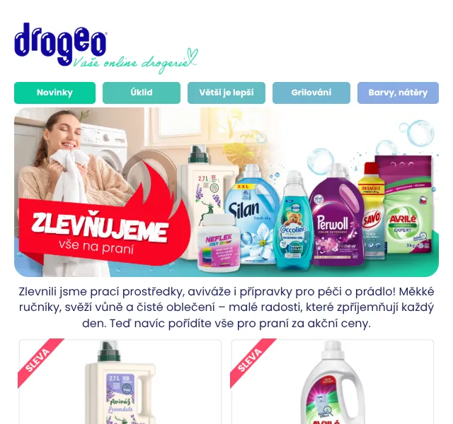 Drogeo: slevy na prací prostředky – červenec 2026